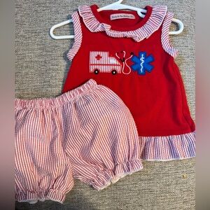 Ambulance Embroidered Short Set